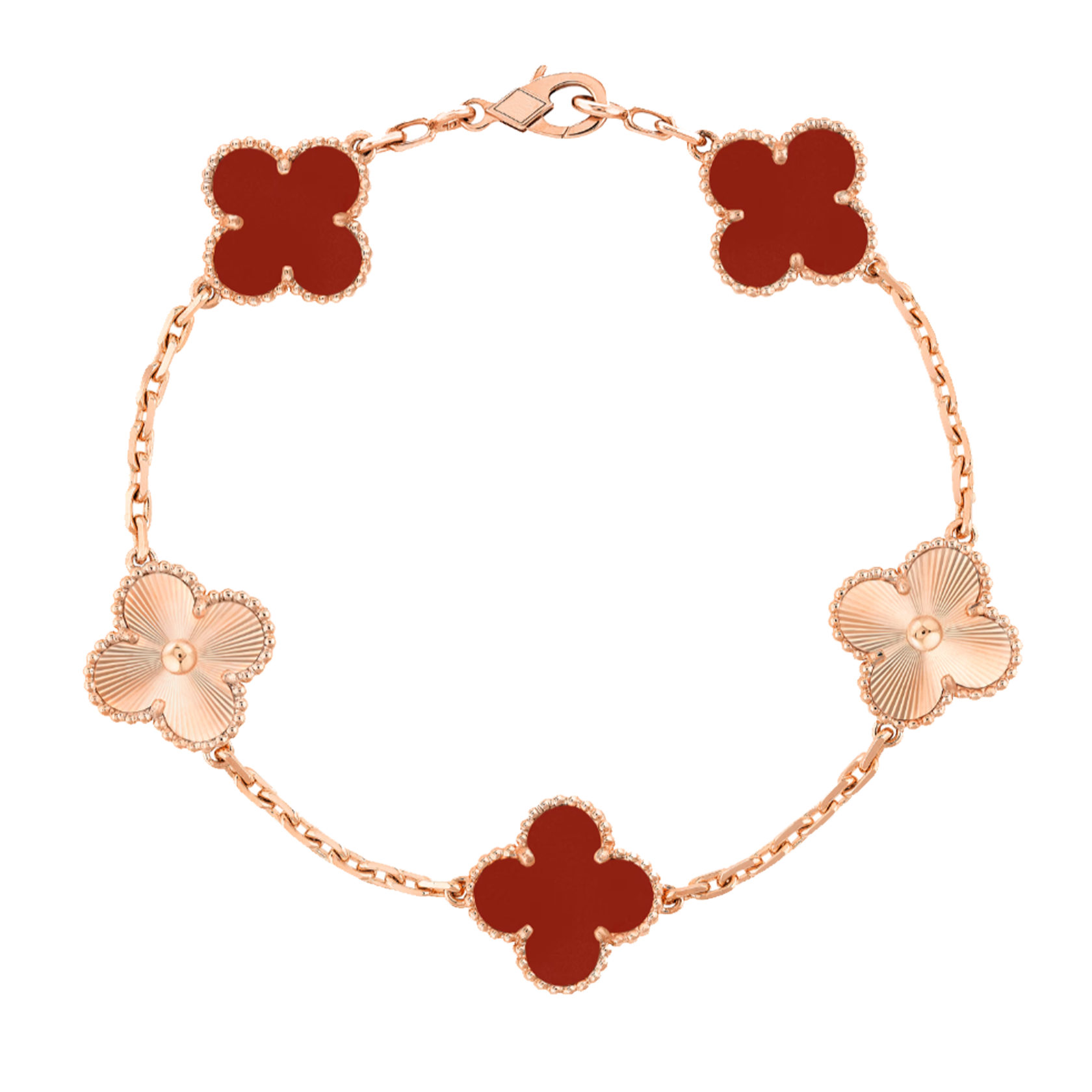 Amber Armband - Roségold / Rotes Muster